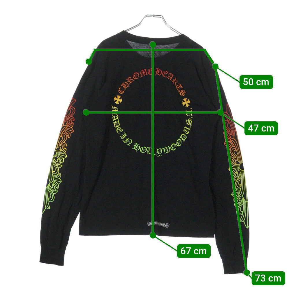 CHROME HEARTS(クロムハーツ) BACK GRAD CIRCLE LOGO L/S TEE バックグラデーション サークルロゴ 長袖Tシャツ カットソー ブラック