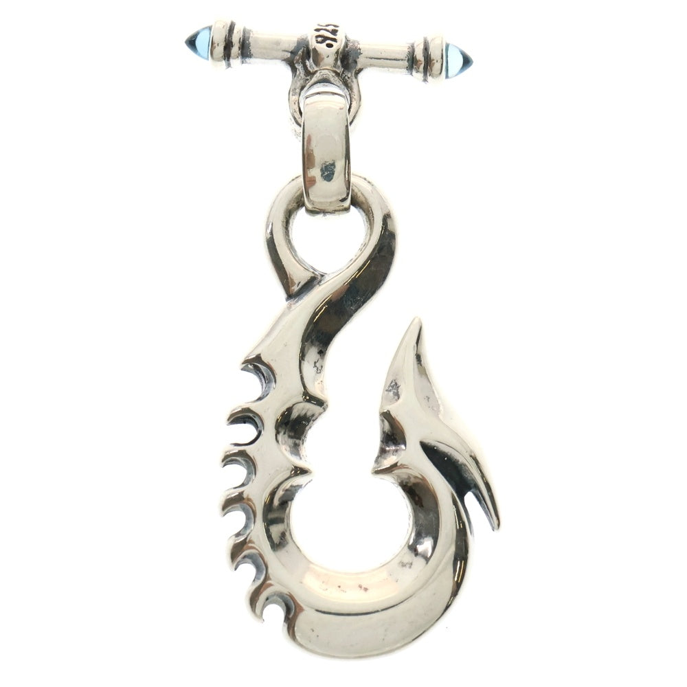 Bill Wall Leather/BWL(ビルウォールレザー) MID FISH HOOK w/STONE T-BAR フィッシュフック ネックレストップ