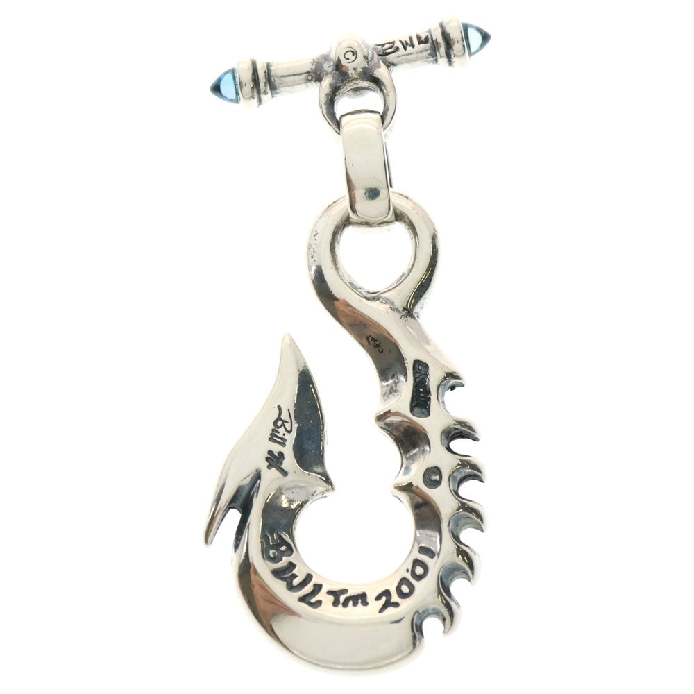 Bill Wall Leather/BWL(ビルウォールレザー) MID FISH HOOK w/STONE T-BAR フィッシュフック ネックレストップ