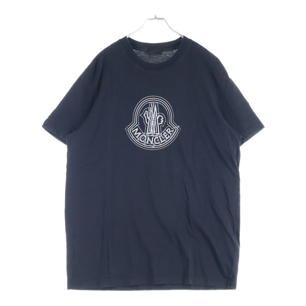 MONCLER(モンクレール) フロントロゴ プリント Tシャツ 半袖カットソー ブラック