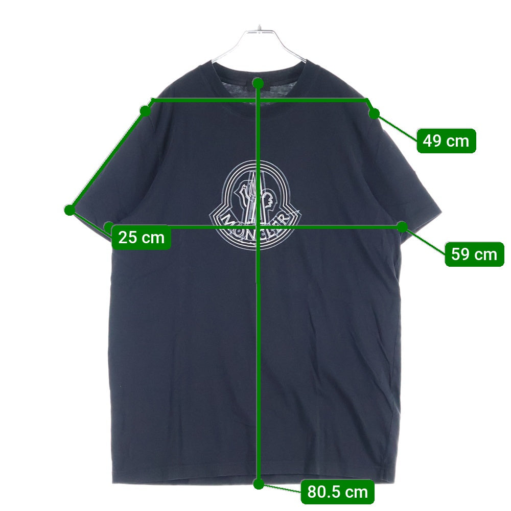 MONCLER(モンクレール) フロントロゴ プリント Tシャツ 半袖カットソー ブラック