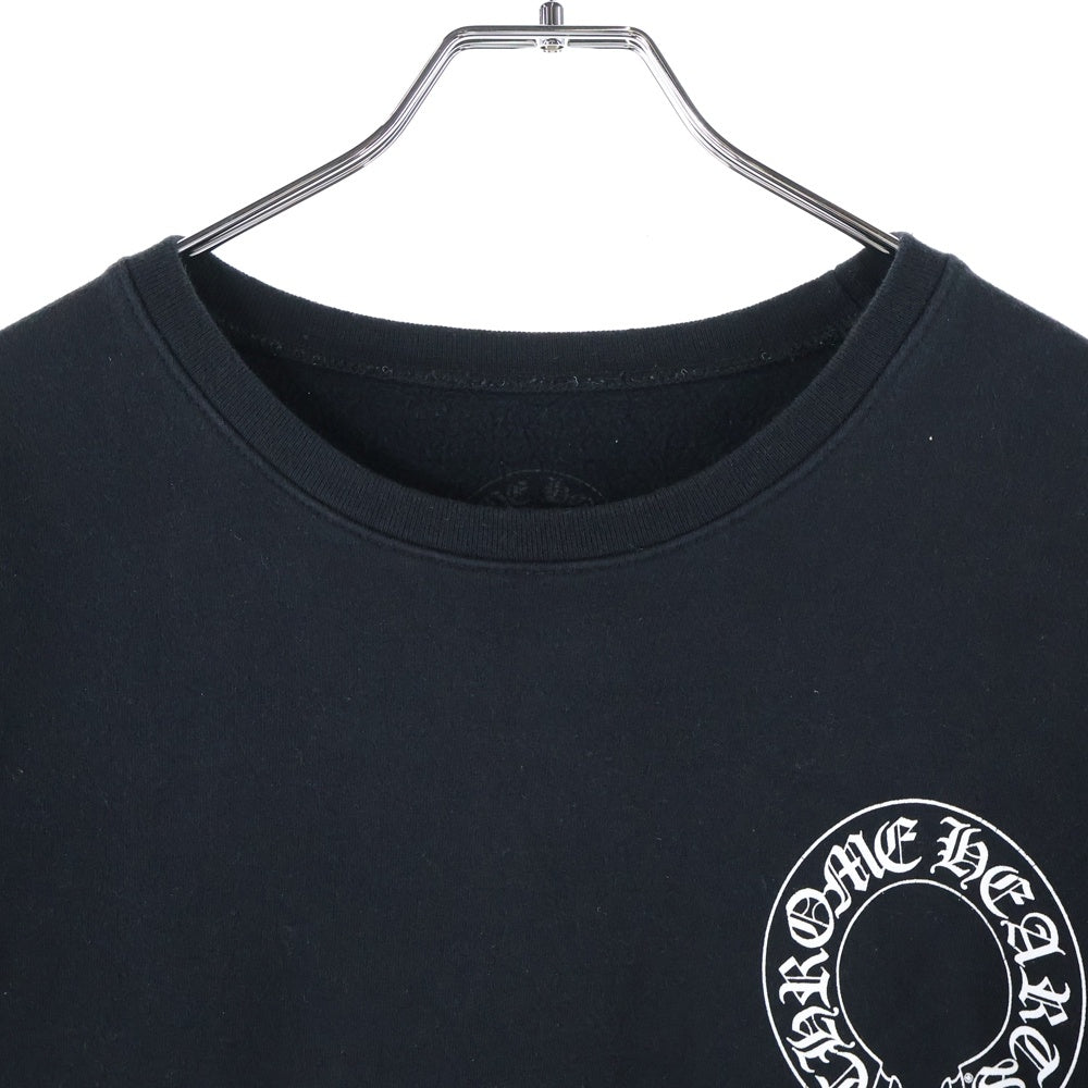 CHROME HEARTS(クロムハーツ) Horseshoe L/S Sweatshirt ホースシュープリント 袖フローラル スウェットトレーナー ブラック