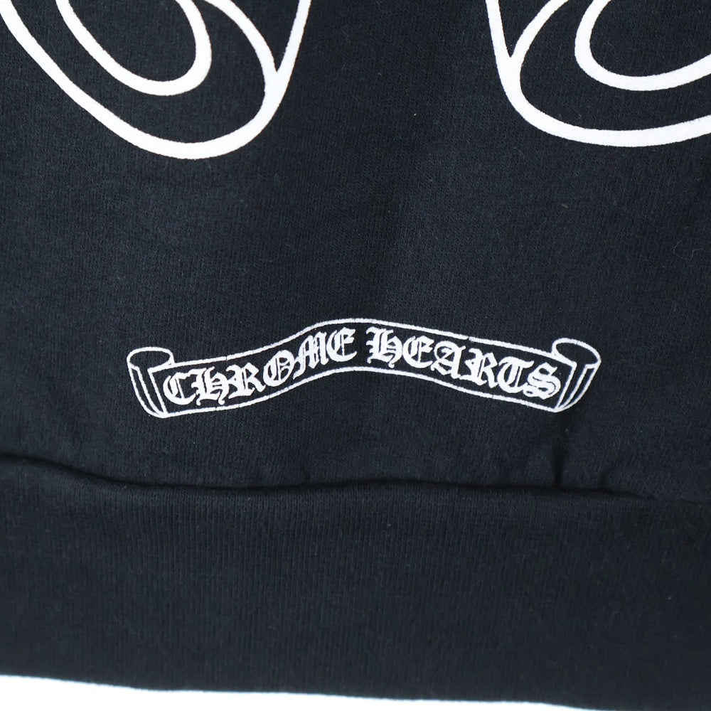 CHROME HEARTS(クロムハーツ) Horseshoe L/S Sweatshirt ホースシュープリント 袖フローラル スウェットトレーナー ブラック