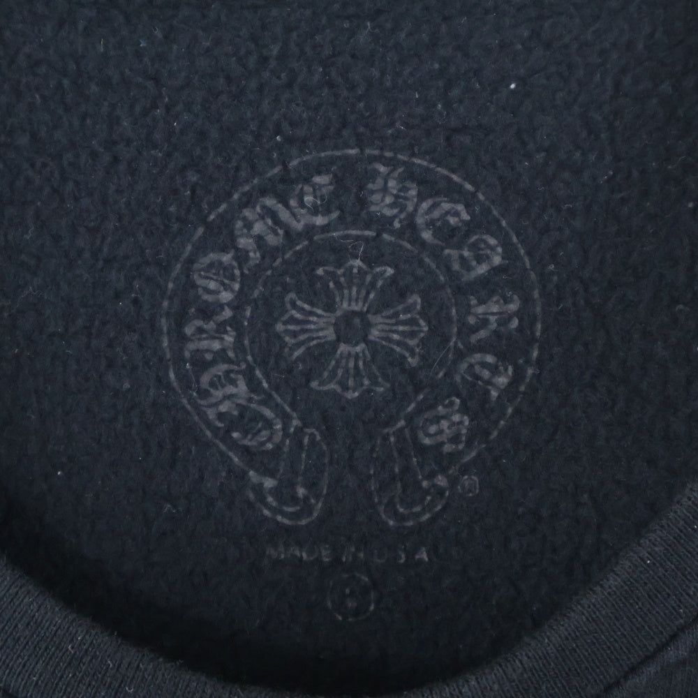 CHROME HEARTS(クロムハーツ) Horseshoe L/S Sweatshirt ホースシュープリント 袖フローラル スウェットトレーナー ブラック