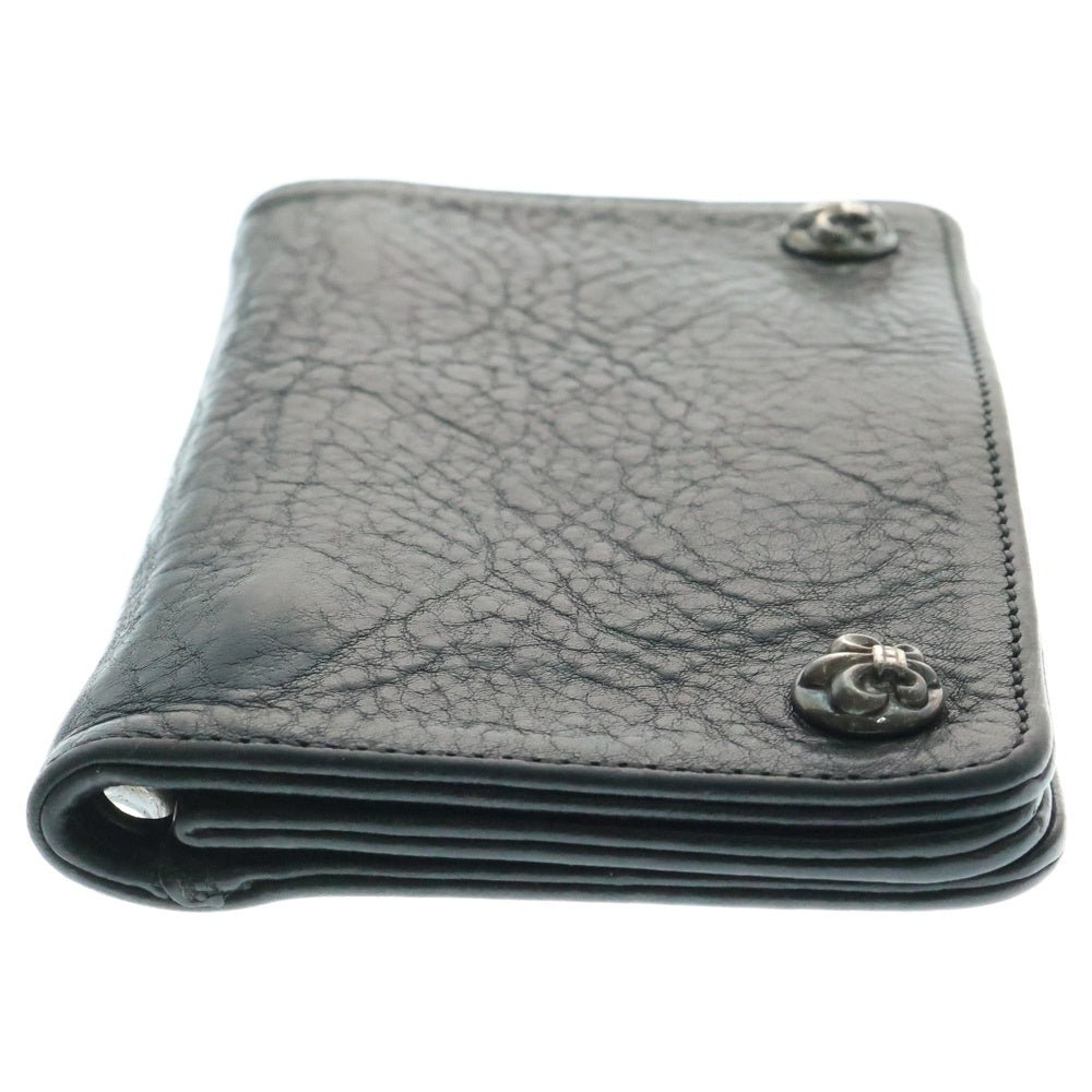 CHROME HEARTS(クロムハーツ) 1ZIP 1ジップ フレアボールボタン レザーウォレット 財布 ブラック