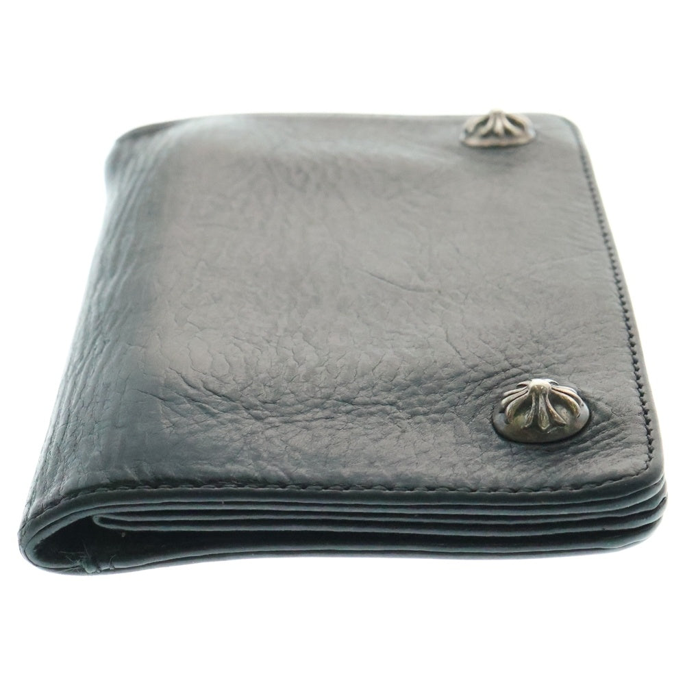 CHROME HEARTS(クロムハーツ) 1ZIP 1ジップ クロスボールボタン レザーウォレット 財布 ブラック BCA362