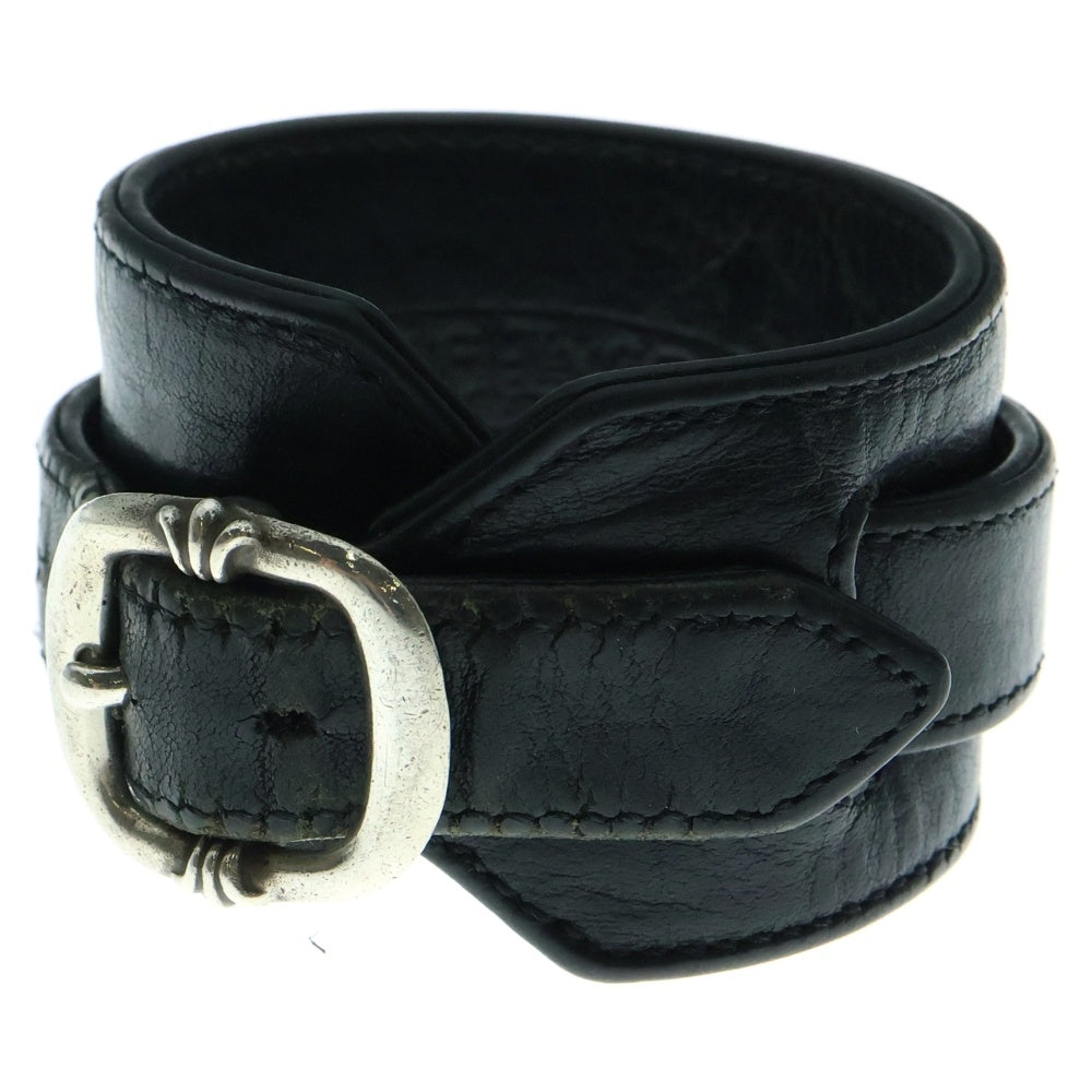 CHROME HEARTS(クロムハーツ) R&R TINY BUCKLE ガンスリンガータイニーバックルレザーブレスレット ブラック