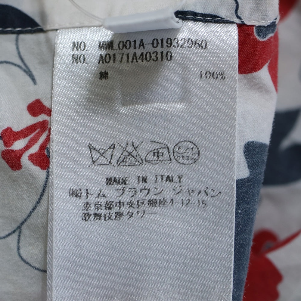 THOM BROWNE(トムブラウン) トリコロール 総柄 長袖シャツ ホワイト A0171A40310