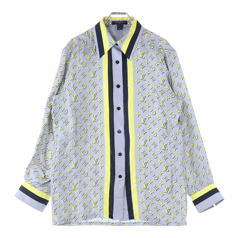 LOUIS VUITTON(ルイヴィトン) ブランドロゴ総柄 長袖シャツ グレー 
