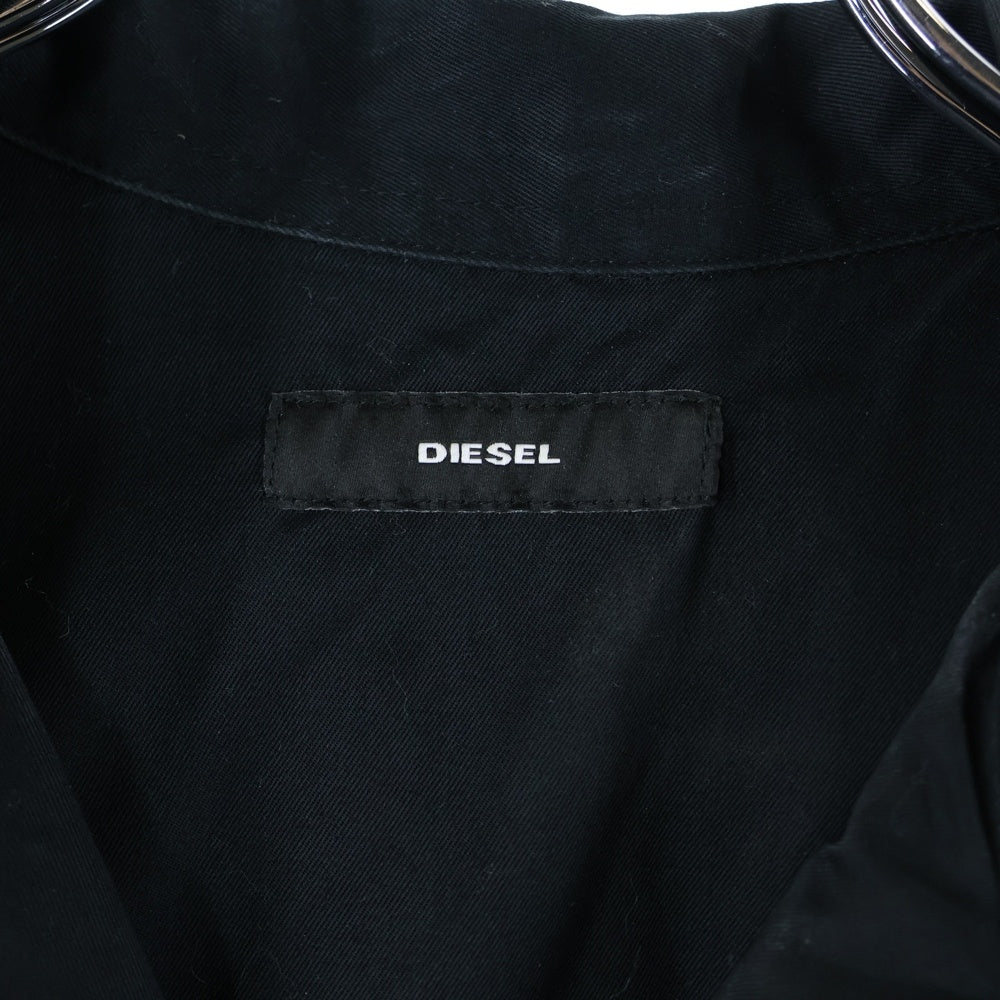 DIESEL(ディーゼル) WOLF フロントプリント パッチワーク 半袖シャツ ブラック