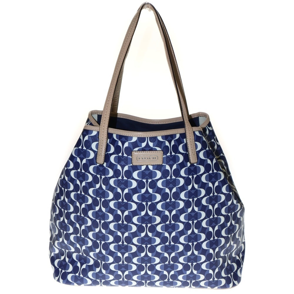 COACH(コーチ) ブランドロゴ総柄 トートバッグ ブルー