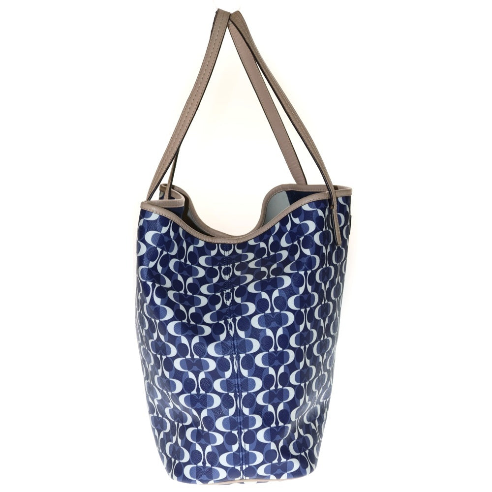 COACH(コーチ) ブランドロゴ総柄 トートバッグ ブルー