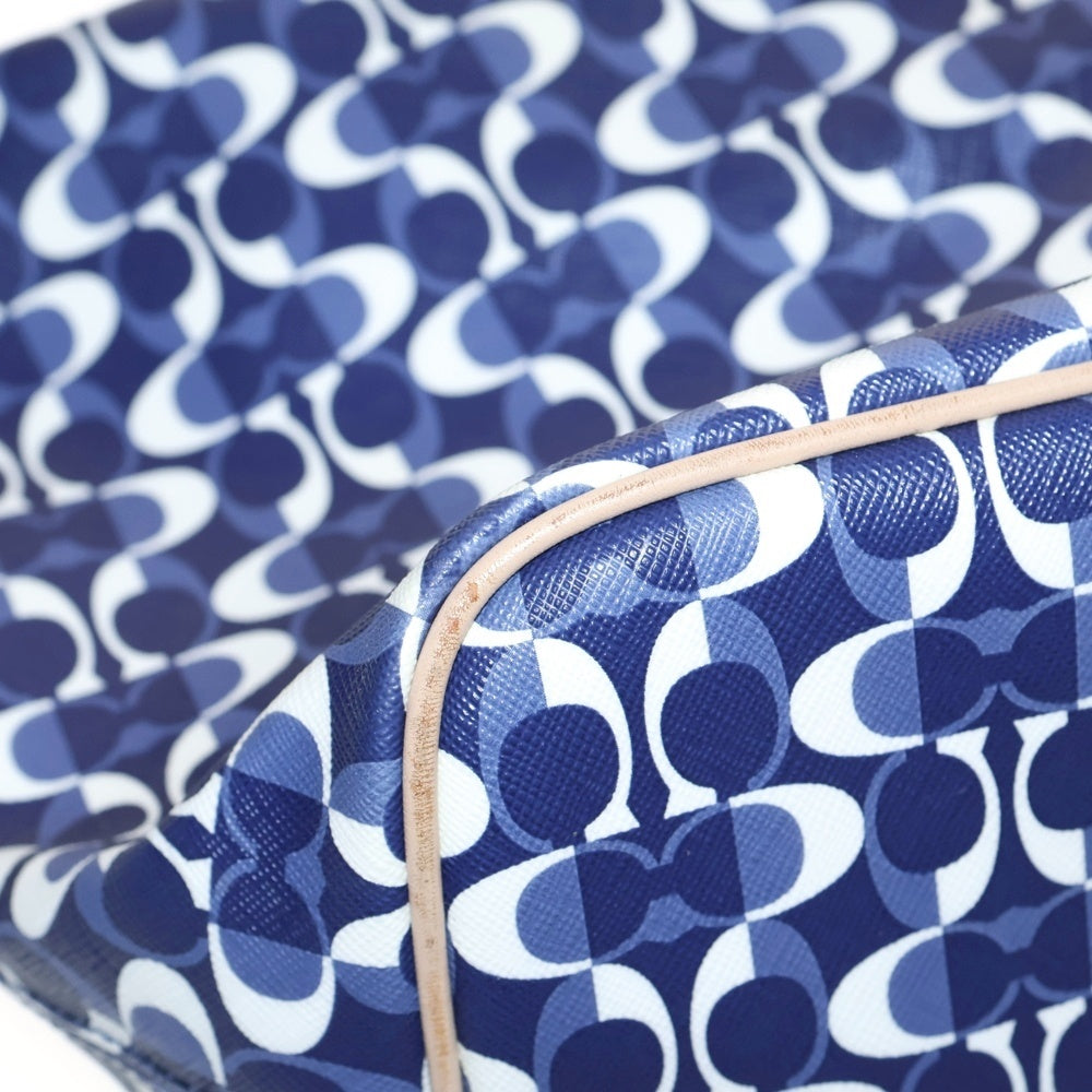 COACH(コーチ) ブランドロゴ総柄 トートバッグ ブルー