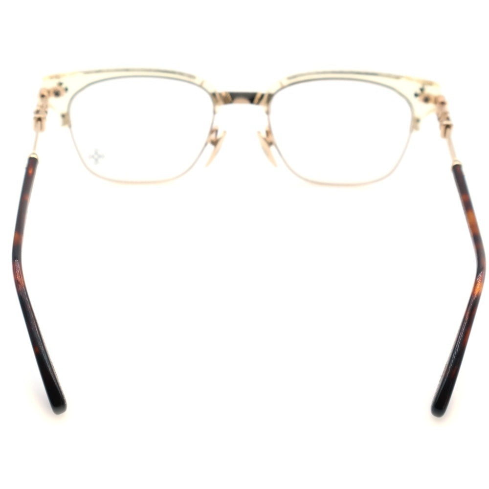 CHROME HEARTS(クロムハーツ) BONENNOISSEUR II テンプルCHクロスハーフリムサングラス ブラウン/ゴールド