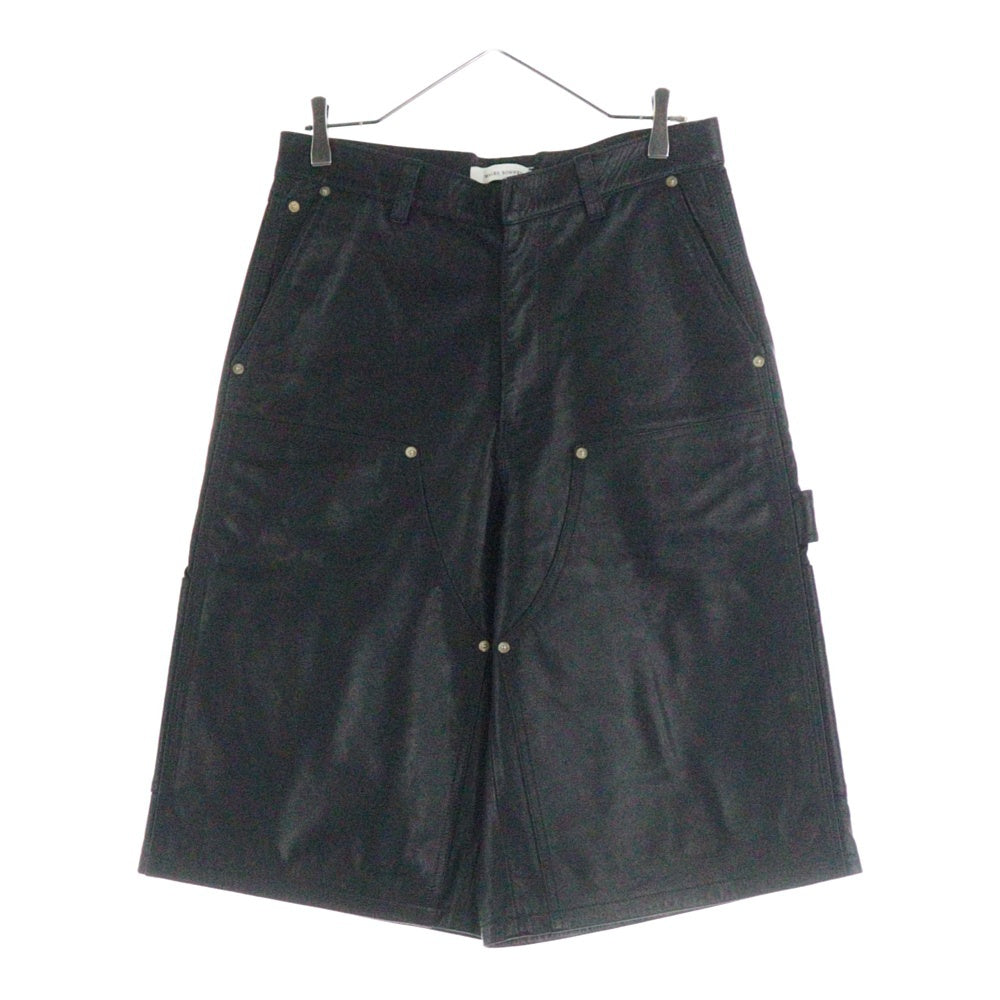 Wales Bonner(ウェールズ ボナー) 25SS LEATHER RIDER IVY SHORTS レザーショーツ ハーフパンツ ブラック US25LE03-LE02-999