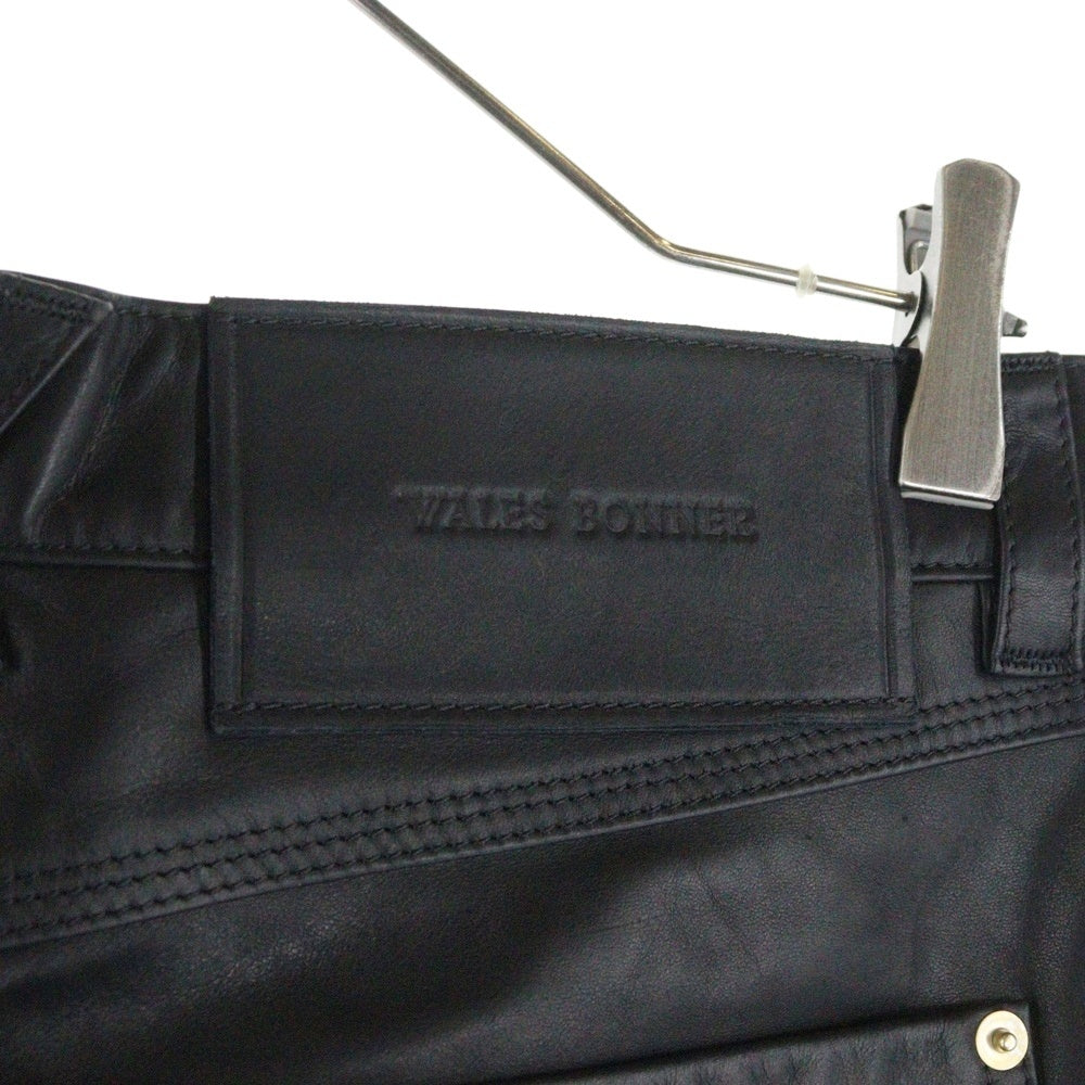 Wales Bonner(ウェールズ ボナー) 25SS LEATHER RIDER IVY SHORTS レザーショーツ ハーフパンツ ブラック US25LE03-LE02-999