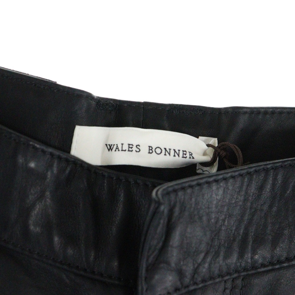 Wales Bonner(ウェールズ ボナー) 25SS LEATHER RIDER IVY SHORTS レザーショーツ ハーフパンツ ブラック US25LE03-LE02-999