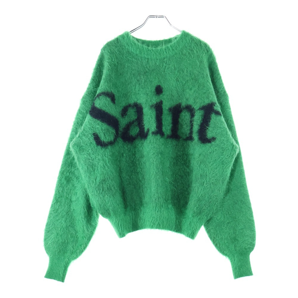 SAINT MICHAEL(セントマイケル) 23AW SAINT CREW NECK KNIT フロントロゴ モヘアニット グリーン SM-A23-0000-043
