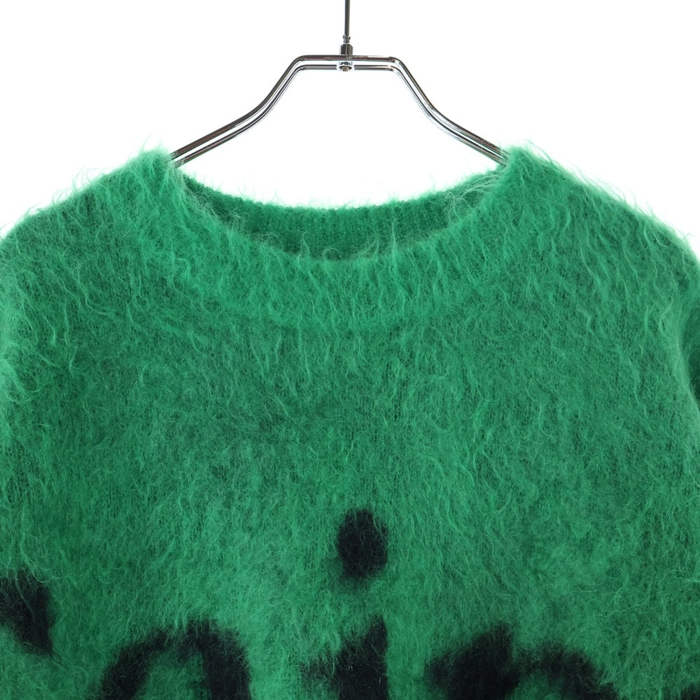 SAINT MICHAEL(セントマイケル) 23AW SAINT CREW NECK KNIT フロントロゴ モヘアニット グリーン SM-A23-0000-043