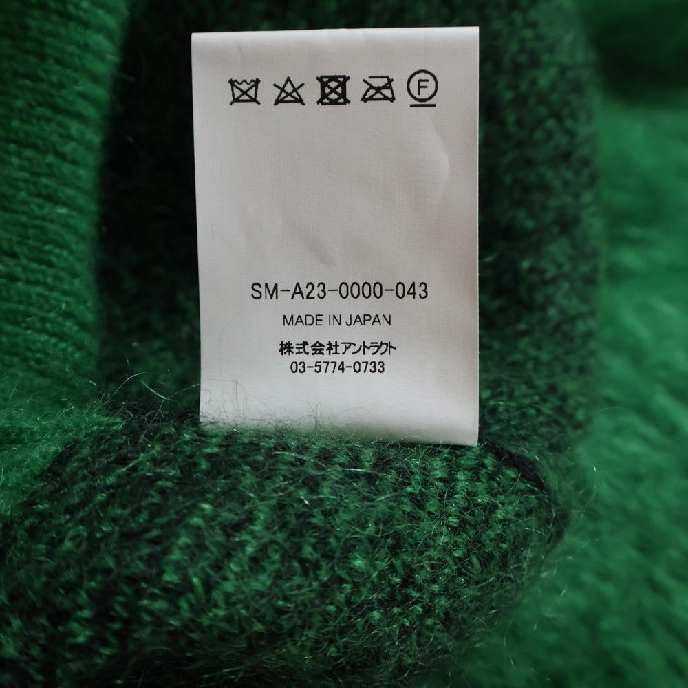 SAINT MICHAEL(セントマイケル) 23AW SAINT CREW NECK KNIT フロントロゴ モヘアニット グリーン SM-A23-0000-043