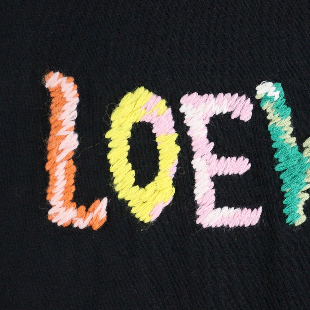 LOEWE(ロエベ) RELAXED FIT T-SHIRT フロント ロゴ 刺繍 リラックス フィット 半袖 Tシャツ カットソー ブラック H526Y22XBF