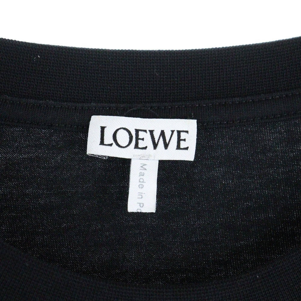 LOEWE(ロエベ) RELAXED FIT T-SHIRT フロント ロゴ 刺繍 リラックス フィット 半袖 Tシャツ カットソー ブラック H526Y22XBF