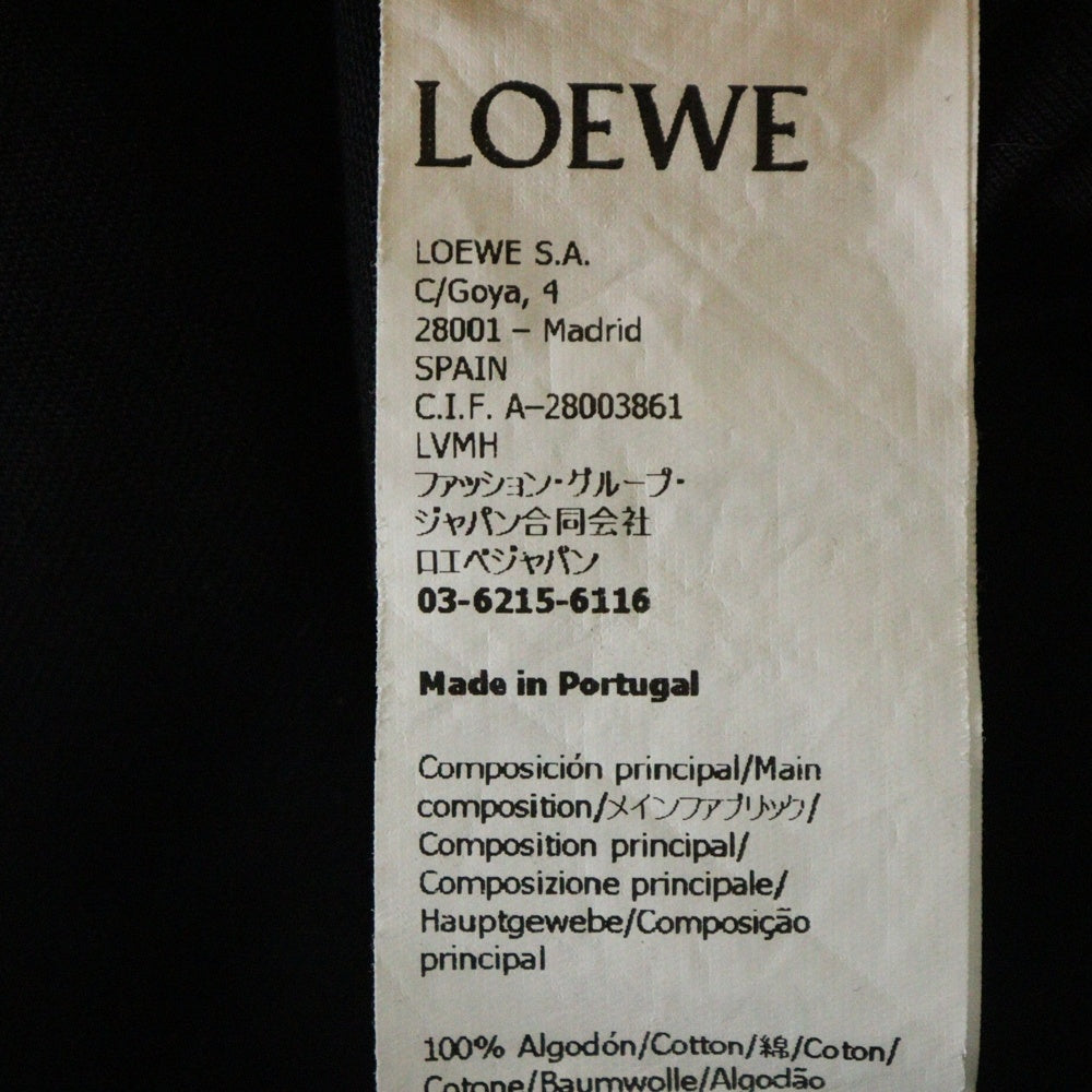 LOEWE(ロエベ) RELAXED FIT T-SHIRT フロント ロゴ 刺繍 リラックス フィット 半袖 Tシャツ カットソー ブラック H526Y22XBF