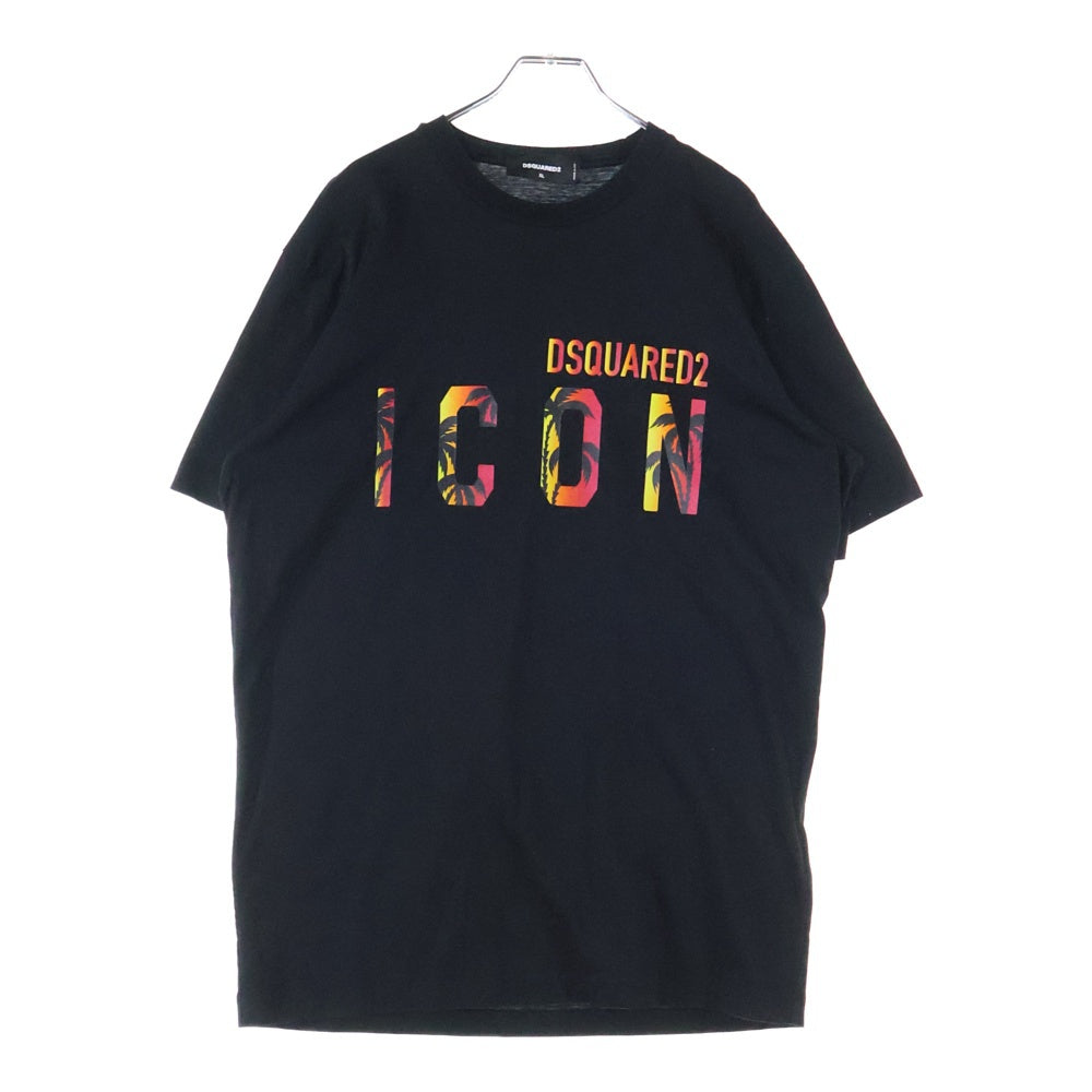 DSQUARED2(ディースクエアード) ICON LOGO フロントロゴ 半袖Tシャツ カットソー ブラック S79GC0065 S2309