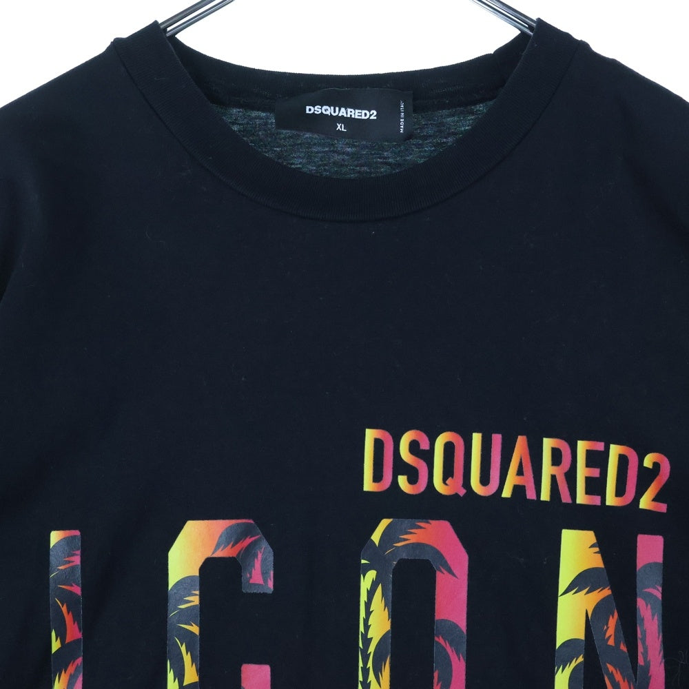 DSQUARED2(ディースクエアード) ICON LOGO フロントロゴ 半袖Tシャツ カットソー ブラック S79GC0065 S2309