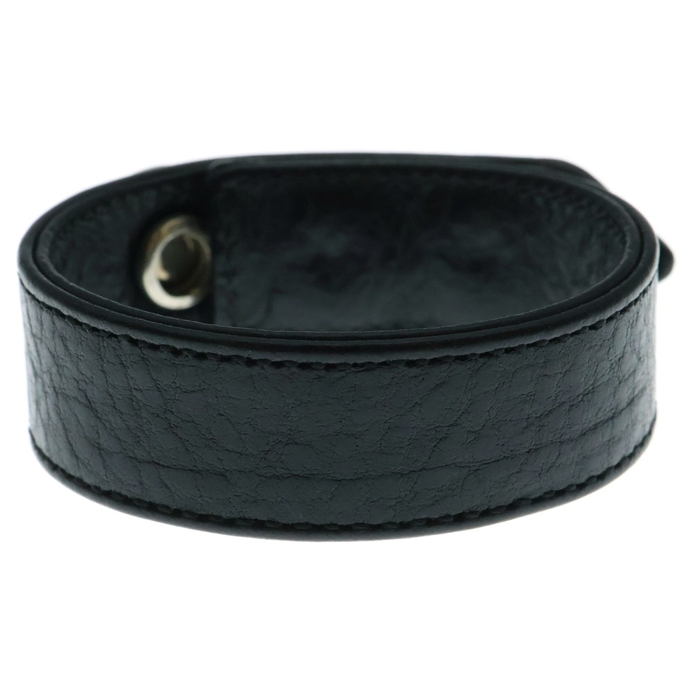 CHROME HEARTS(クロムハーツ) 3BTN 2SNP L&T リップアンドタン 3ボタン2スナップ レザーブレスレット ブラック/シルバー