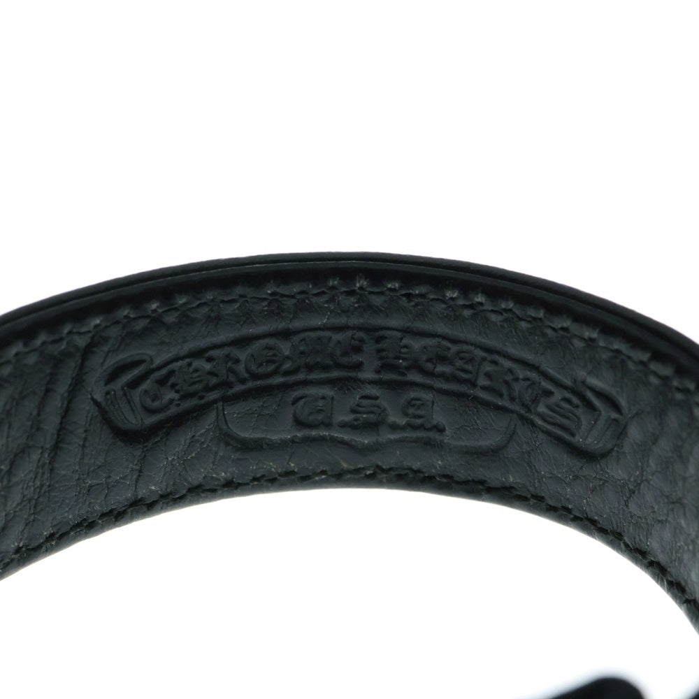 CHROME HEARTS(クロムハーツ) 3BTN 2SNP L&T リップアンドタン 3ボタン2スナップ レザーブレスレット ブラック/シルバー