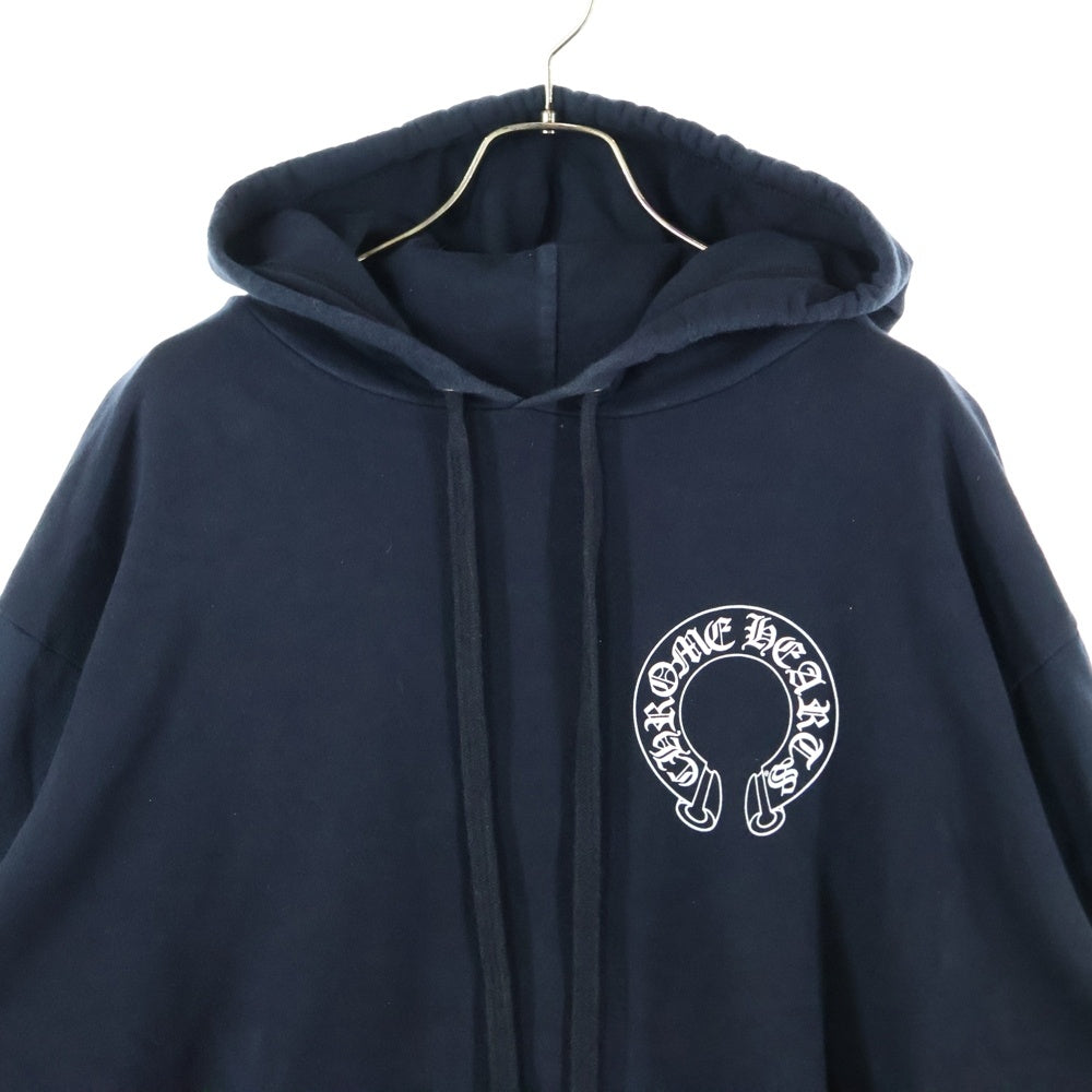 CHROME HEARTS(クロムハーツ) HORSESHOE PULLOVER HOODIE ホースシュープリント アームフローラル スウェットプルオーバーパーカー ブラック