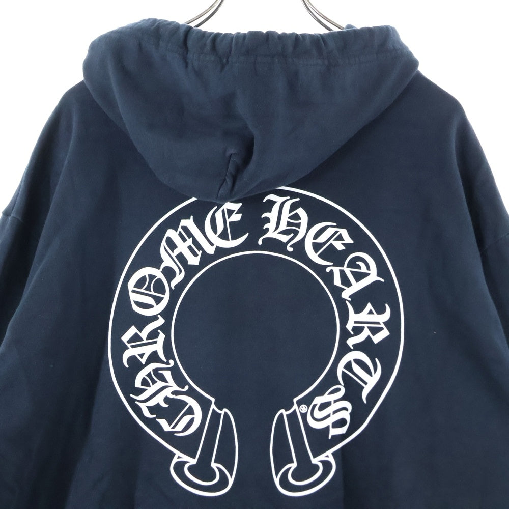 CHROME HEARTS(クロムハーツ) HORSESHOE PULLOVER HOODIE ホースシュープリント アームフローラル スウェットプルオーバーパーカー ブラック