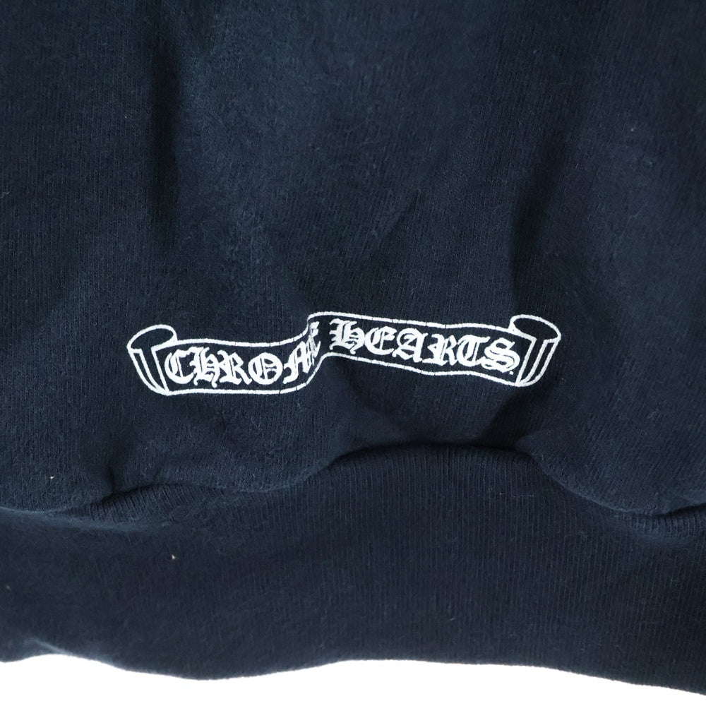 CHROME HEARTS(クロムハーツ) HORSESHOE PULLOVER HOODIE ホースシュープリント アームフローラル スウェットプルオーバーパーカー ブラック
