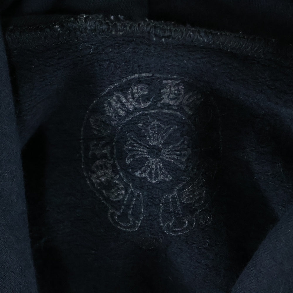 CHROME HEARTS(クロムハーツ) HORSESHOE PULLOVER HOODIE ホースシュープリント アームフローラル スウェットプルオーバーパーカー ブラック