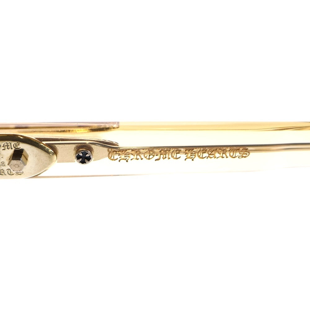 CHROME HEARTS(クロムハーツ) DRIPPIN クロスモチーフテンプル ウェリントンフレーム サングラス ゴールド