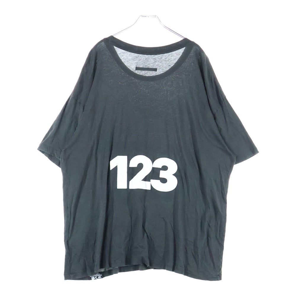 RRR123 RIVINGTON roi Rebis(リヴィントンロイレビス) フロント プリント&刺繍 バック プリント 長袖カットソー ロンT ブラック