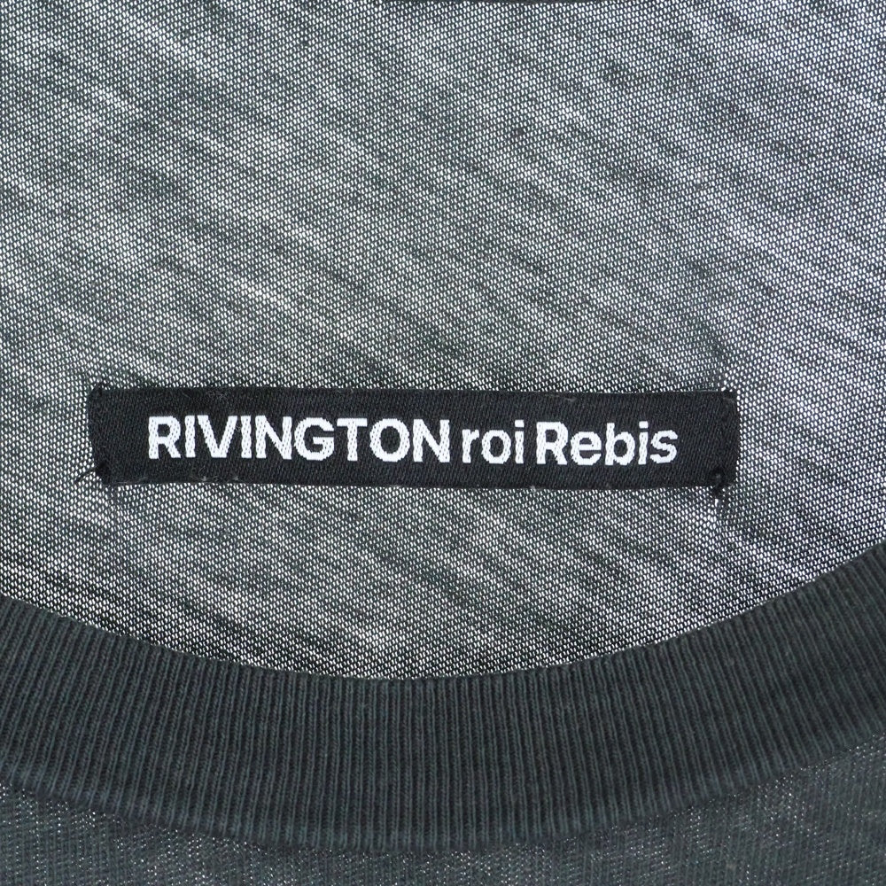 RRR123 RIVINGTON roi Rebis(リヴィントンロイレビス) フロント プリント&刺繍 バック プリント 長袖カットソー ロンT ブラック