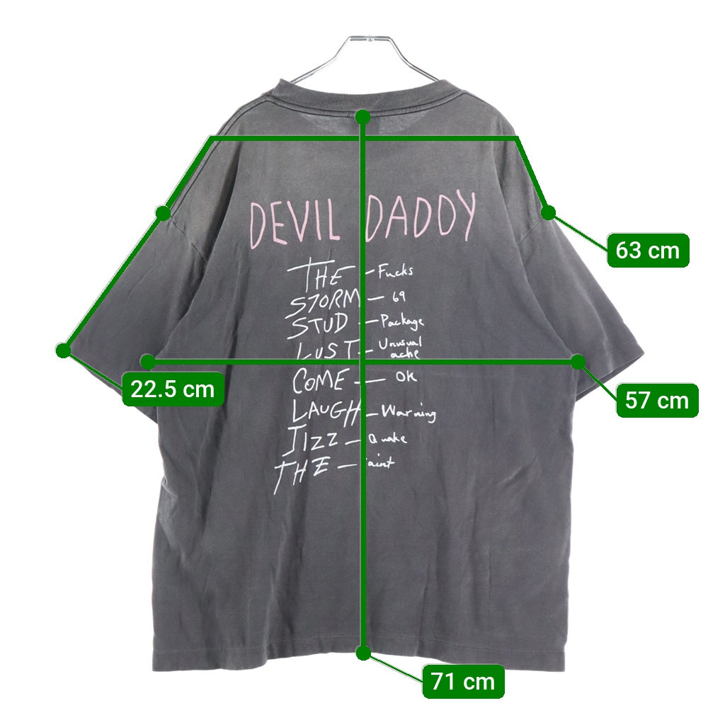 SAINT MICHAEL(セントマイケル) 25SSTEE DEVIL DADDY 半袖Tシャツ カットソー グレー SM-HR8-0000-002