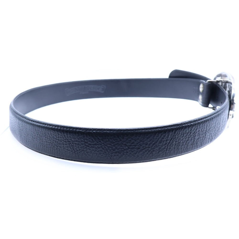 CHROME HEARTS(クロムハーツ) BUCKL OVAL LG CROSS ラージ クラシックオーバルクロス バックル レザーベルト ブラック