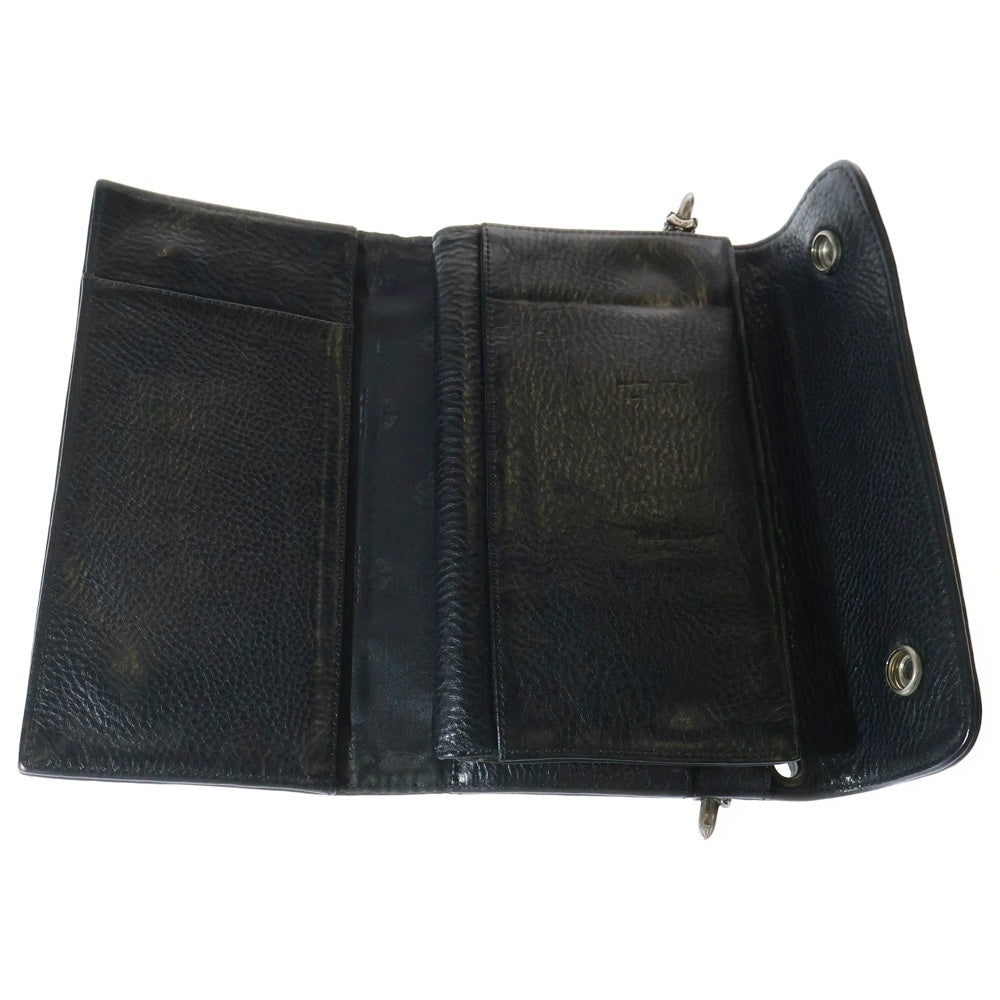 CHROME HEARTS(クロムハーツ) WAVE ウェーブ レザーウォレット 財布 ブラック BCA375
