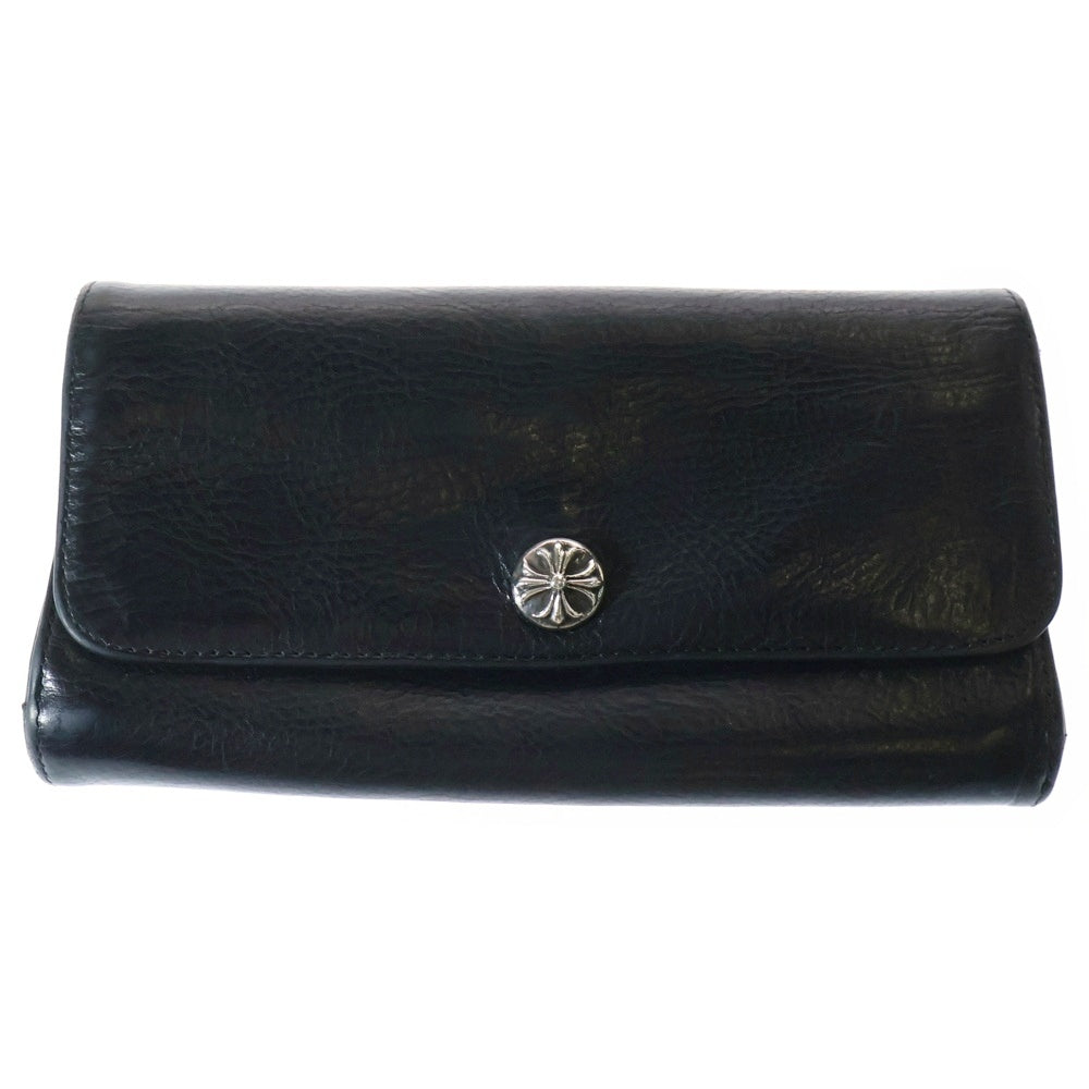 CHROME HEARTS(クロムハーツ) JUDY CROSS BALL ジュディ クロス ボール ボタン レザーウォレット 長財布 ブラック BCA366