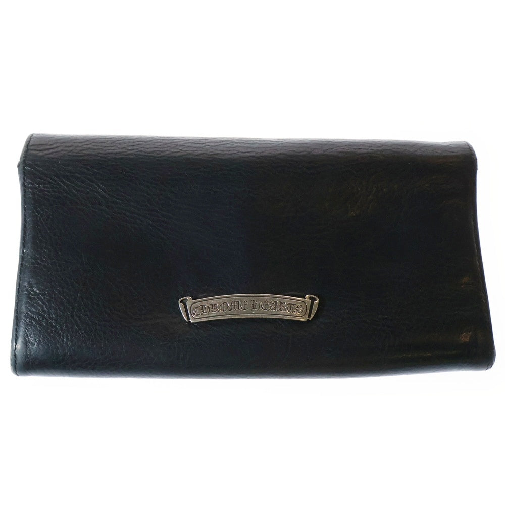 CHROME HEARTS(クロムハーツ) JUDY CROSS BALL ジュディ クロス ボール ボタン レザーウォレット 長財布 ブラック BCA366