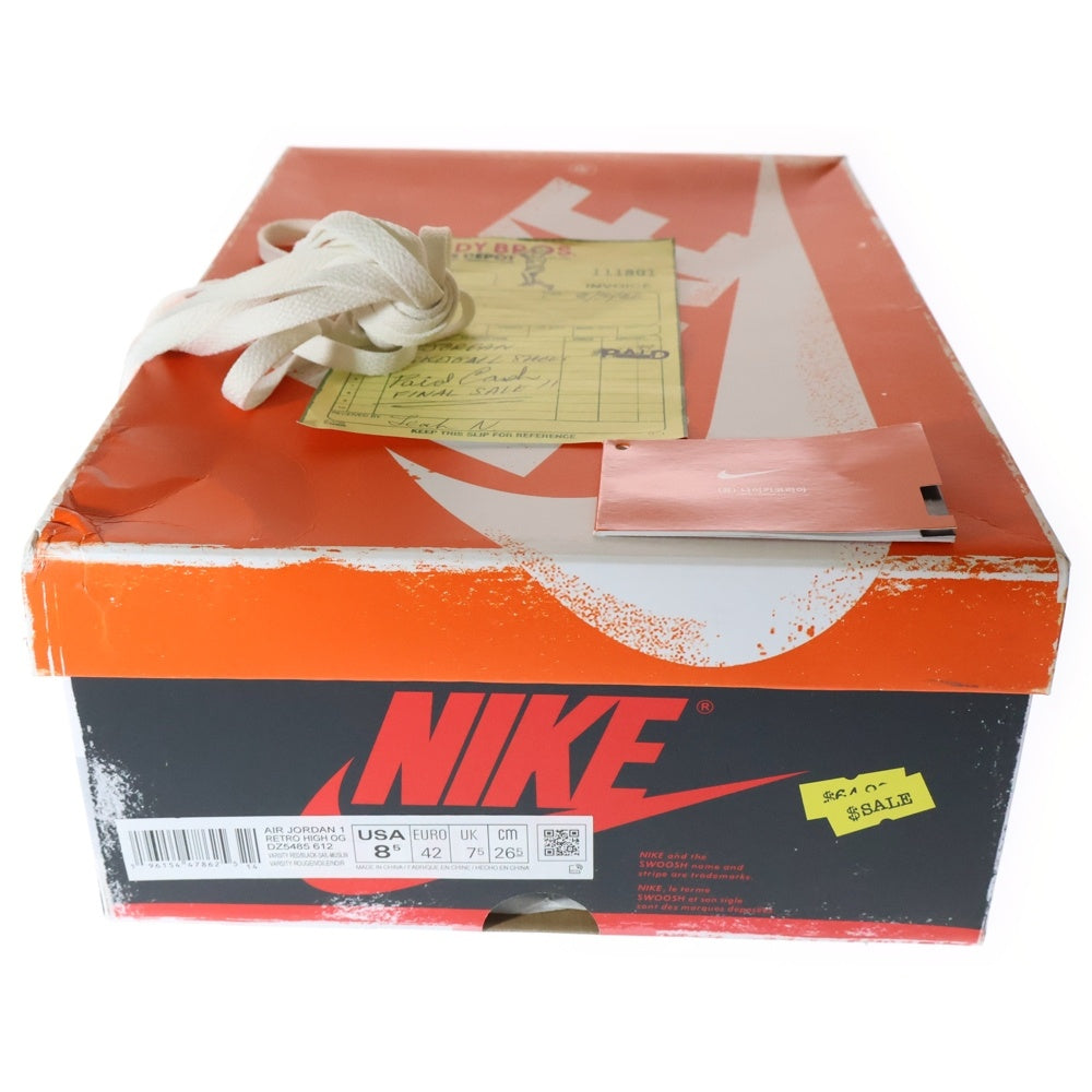 NIKE(ナイキ) AIR JORDAN 1 HIGH OG CHICAGO LOST & FOUND DZ5485-612 エアジョーダン1ハイロストアンドファウンド ハイカットスニーカー ホワイト/レッド US8.5/26.5cm