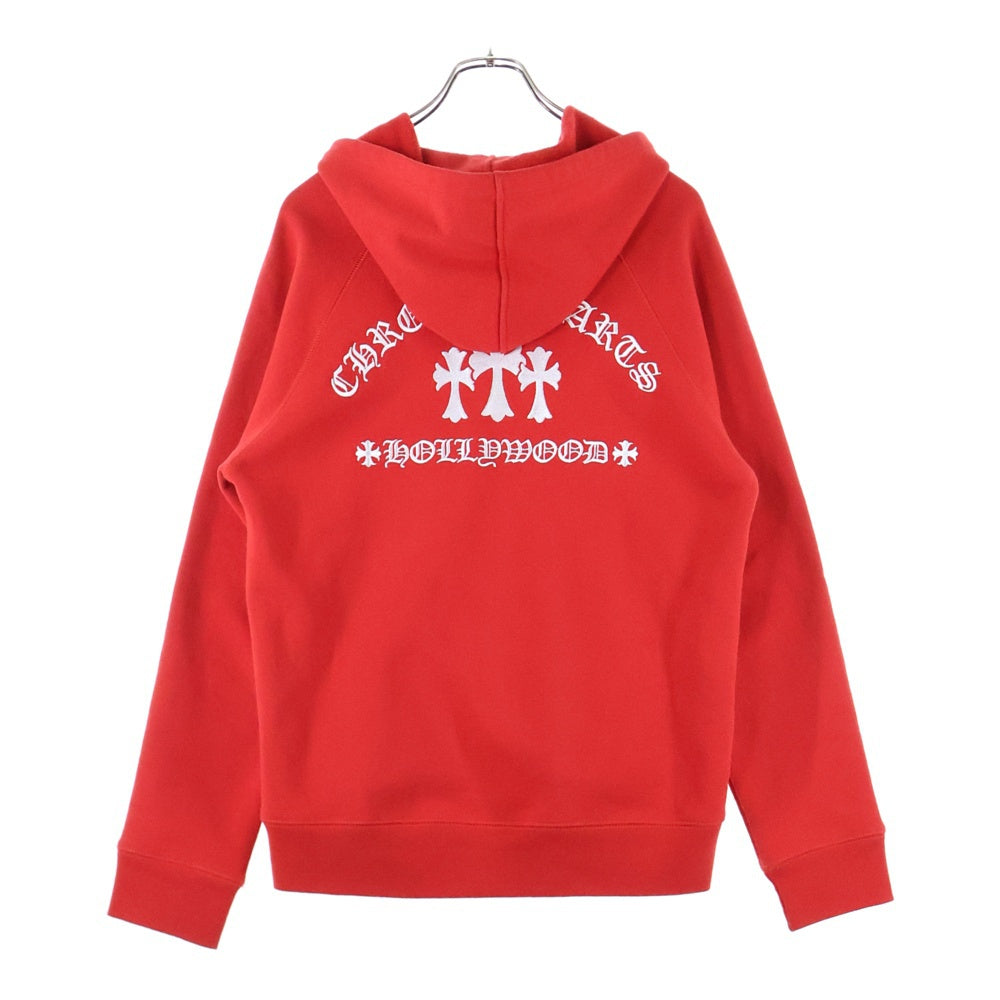 CHROME HEARTS(クロムハーツ) SAILIN ON ZIP HD セメタリークロス刺繍ジップアップパーカー レッド