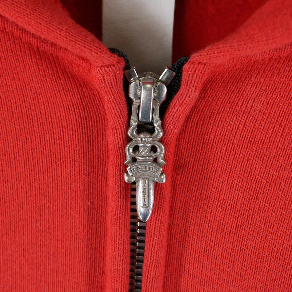 CHROME HEARTS(クロムハーツ) SAILIN ON ZIP HD セメタリークロス刺繍ジップアップパーカー レッド