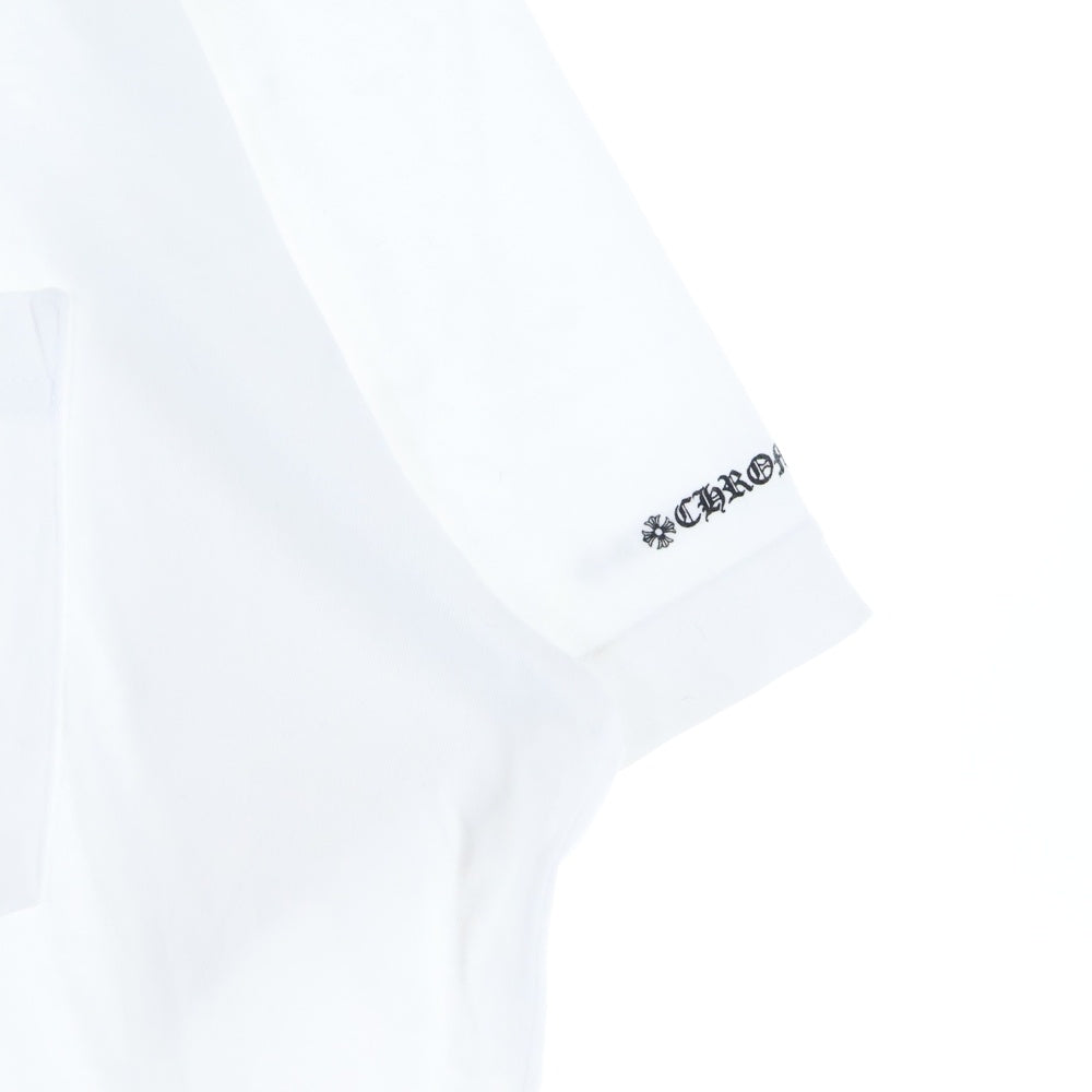 CHROME HEARTS(クロムハーツ) NECK LOGO TEE ネックロゴプリント クルーネック半袖Tシャツカットソー ホワイト