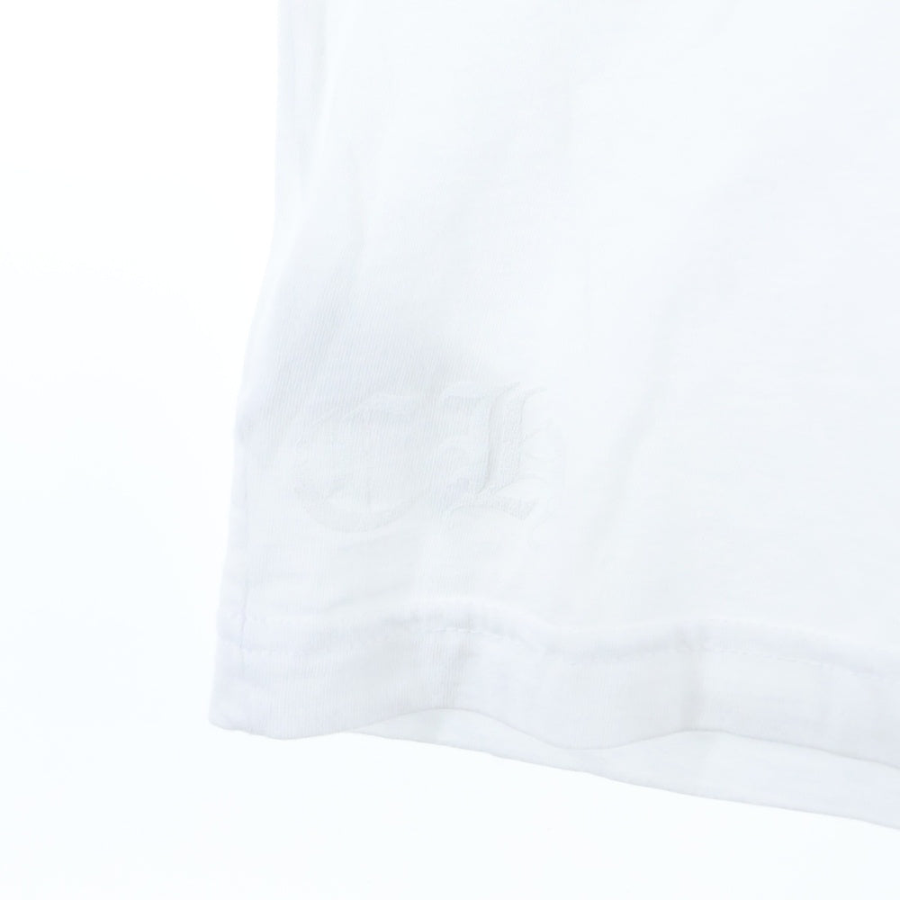 CHROME HEARTS(クロムハーツ) NECK LOGO TEE ネックロゴプリント クルーネック半袖Tシャツカットソー ホワイト