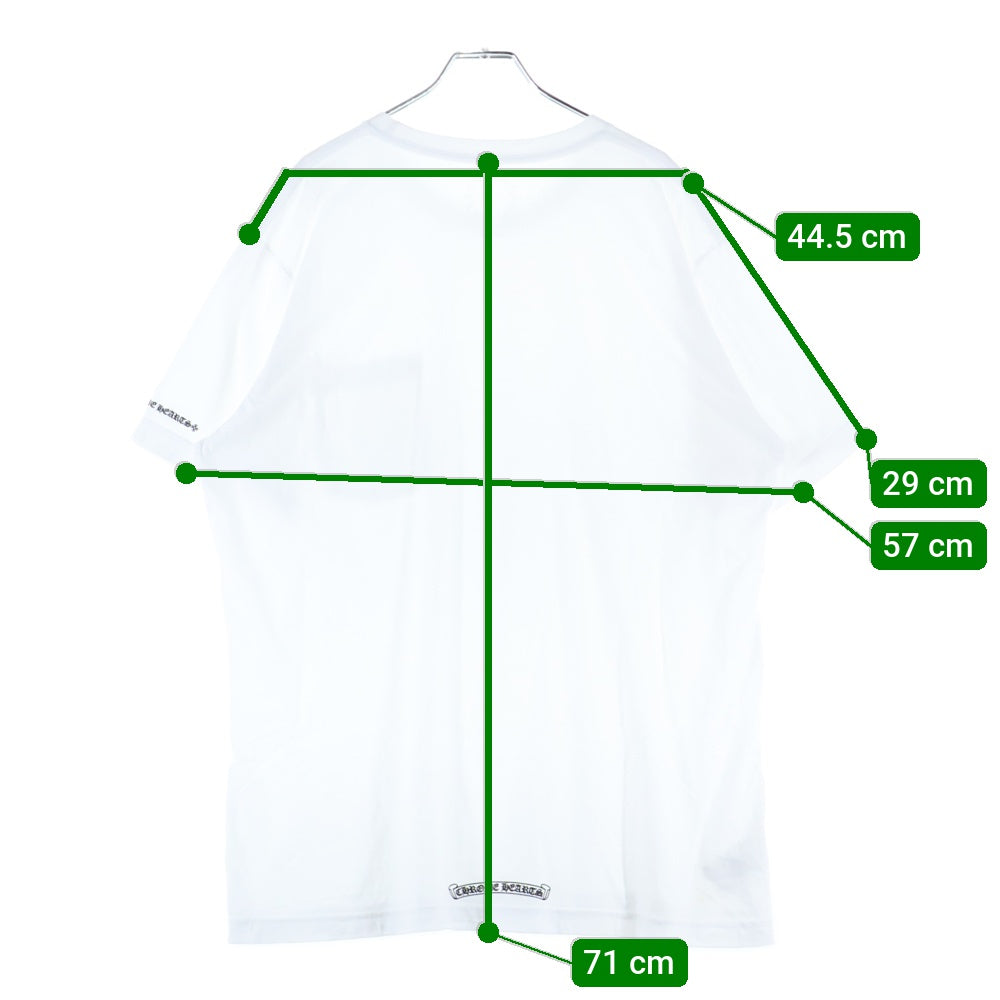 CHROME HEARTS(クロムハーツ) NECK LOGO TEE ネックロゴプリント クルーネック半袖Tシャツカットソー ホワイト