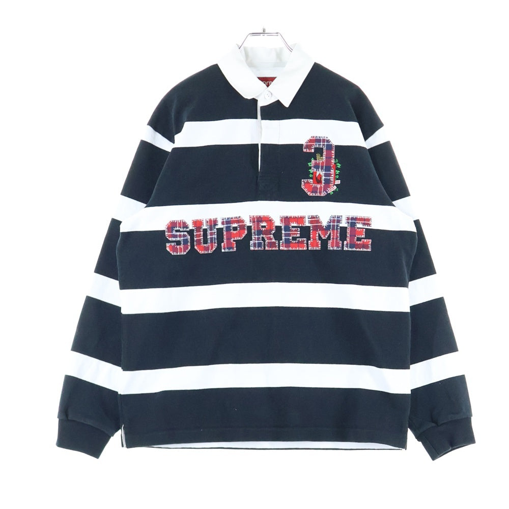 SUPREME(シュプリーム) 25AW Stripe Rugby ストライプ ラグビーシャツ ブラック/ホワイト